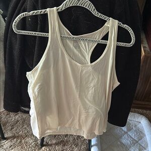 American Eagle Outfitters Cream Sleeveless Tank Top